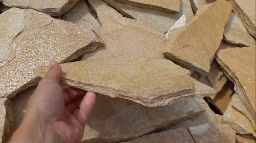 Плитняк златолит жёлтый для цоколя купить в Химках