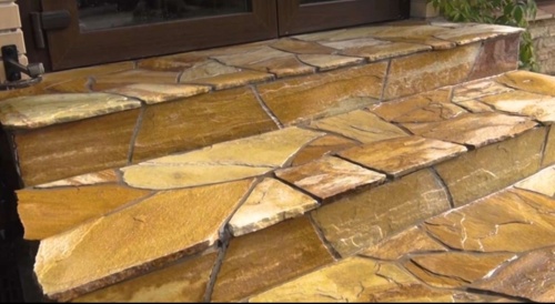 Плитняк златолит жёлтый золотистый для отмостки купить в Химках