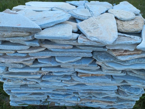 Плитняк златолит зелёный галтованный для цоколя купить в Химках